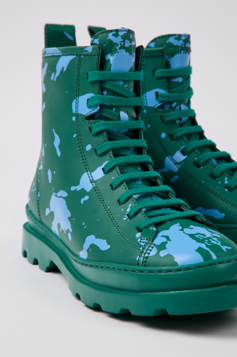 Botine Camper Brutus Din Piele Verde Si Albastra Pentru Femei Noi Sosiri - Camper Romania copii