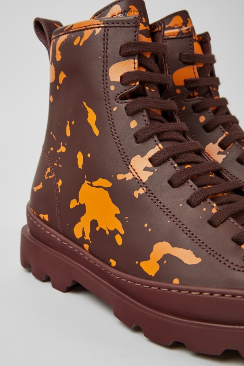 Botine Brutus Din Piele Imprimata Visiniu Si Portocaliu Pentru Femei Exclusiv Camper - Camper copii